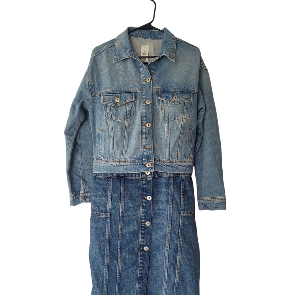 Zara X Maison Detachable Denim Dress Size XS-S - Picture 8 of 15